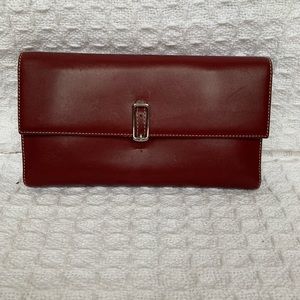 COACH Red Leather Checkbook Wallet